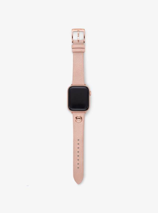 Damske Smart Hodinky Michael Kors Leather Strap For Apple® Ruzove - Hodinky Michael Kors Sleva | VWDGZ-0719